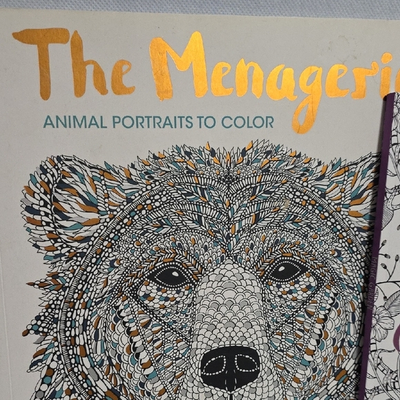 Set of Two Adult Coloring Books - The Menagerie and Magic Garden - Picture 2 of 16